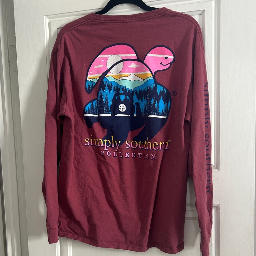Simply Southern Men's Maroon Long Sleeve Shirt - Picture 4 of 7